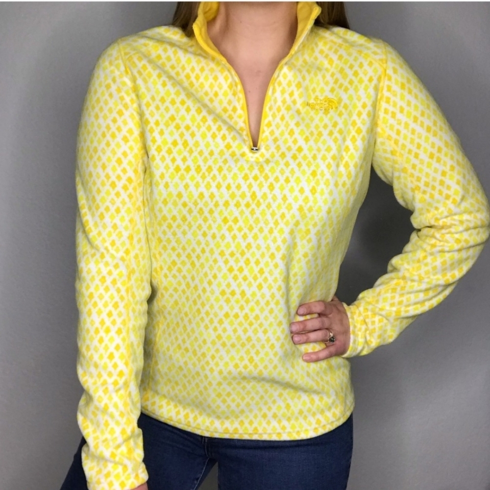 The North Face  S 1/4 Zip Fleece Pullover Diamond Print blue